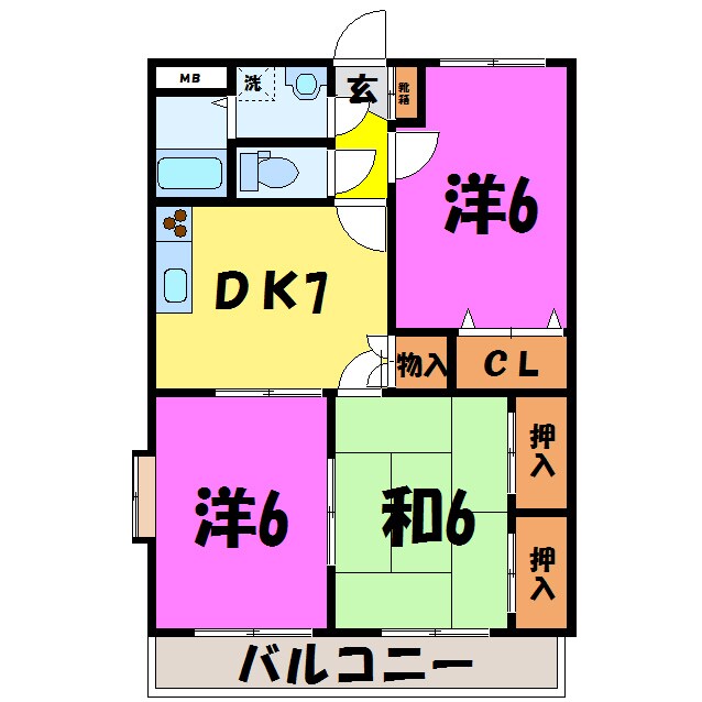 間取り図 パティオス雀の宮