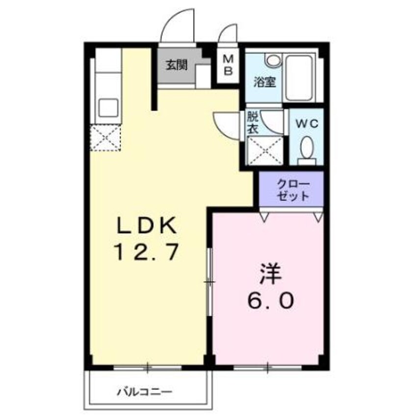 間取図 カズミハイツＢ（熊谷市村岡）