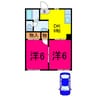 リッチワン（Ａ・Ｂ） 2DKの間取り