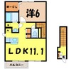 グレースランタナⅡ（熊谷市中央） 1LDKの間取り