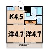 エルベマンション（行田市忍） 2Kの間取り