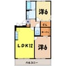 アネシス（熊谷市石原） 2LDKの間取り