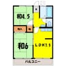 シティハイム野辺A棟（熊谷市大原） 2LDKの間取り