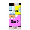 コーラルリーフ（熊谷市万平町） 1Kの間取り