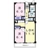 クリスタルKUMAGAYA-B （熊谷市肥塚） 2LDKの間取り