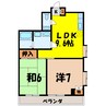 熊谷朝日ハイツ（熊谷市星川） 2LDKの間取り