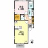 ウエストハウス（熊谷市中西） 1LDKの間取り