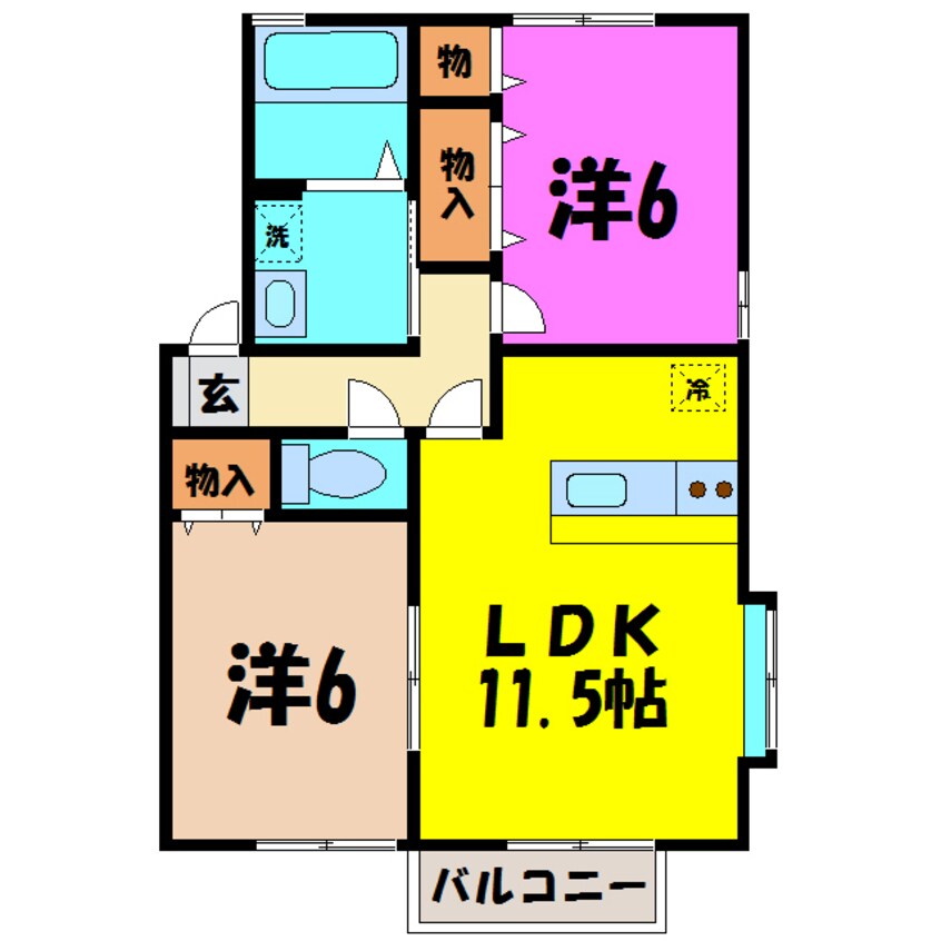 間取図 アベリアタウンＡ棟/Ｂ棟/C棟（熊谷市原島）