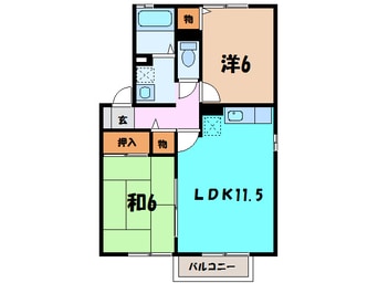 間取図 愛花夢５号館（深谷市東方町）