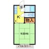 村岡ビューハイツ　(Ａ・Ｂ）棟 1Kの間取り