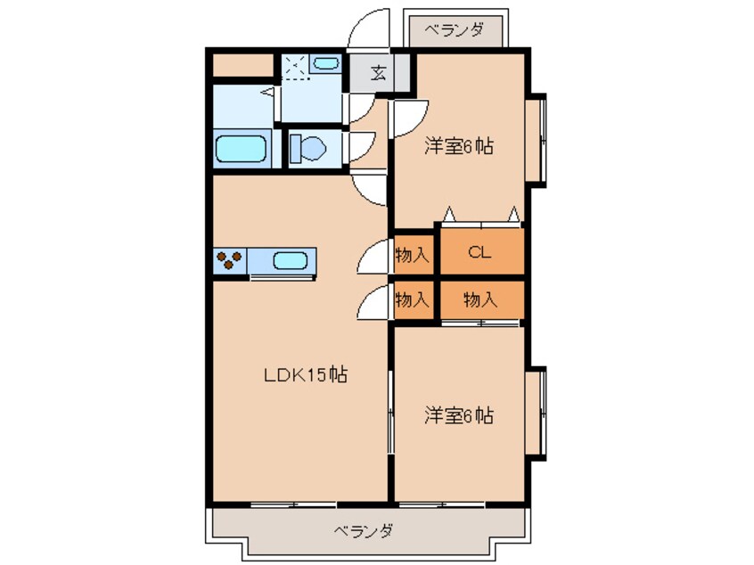 間取図 バルパレー城西（行田市城西）