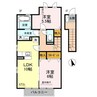 サンクレスト（熊谷市新堀） 2LDKの間取り