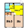 ハイツシマダ（熊谷市三ケ尻） 2DKの間取り