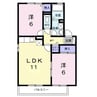 サンフラワーハイツ（行田市長野） 2LDKの間取り