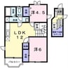 メゾンかごはら（熊谷市新堀） 2LDKの間取り