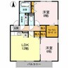 タウンスクエア（深谷市原郷） 2LDKの間取り