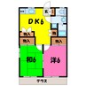 ドリームハイツ（熊谷市曙町） 2DKの間取り