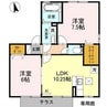 ウィルモア桜町13638 2LDKの間取り