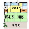 赤城町鶴田貸家 2Kの間取り