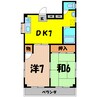 筑波ハイツ（熊谷市銀座） 2DKの間取り