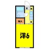ＫハイツⅡ（熊谷市末広） 1Kの間取り