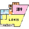 YKゴールデンⅢ（熊谷市新堀新田） 1LDKの間取り