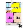 タキザワコーポ A/B棟（熊谷市広瀬） 2DKの間取り