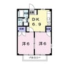 メゾンKUMAGAYA 2DKの間取り