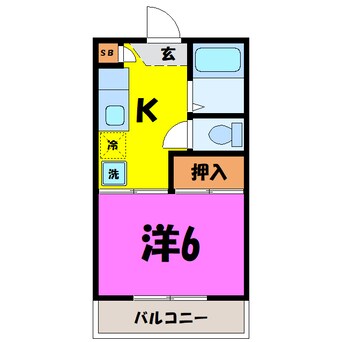 間取図 サンプラザ上柴Ｂ（深谷市上柴町西）