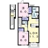 ハイハオ　Ｔ・Ｏ（行田市大字持田） 2LDKの間取り