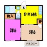 黒沢コーポ（深谷市東方町） 2DKの間取り