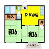 黒沢コーポ（深谷市東方町） 2DKの間取り