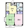 エルディムＭＩＺＵ（熊谷市新堀） 2DKの間取り