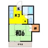 銀座サンハイツ（熊谷市銀座） 1Kの間取り
