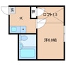 グリーンヒルズ 1Kの間取り