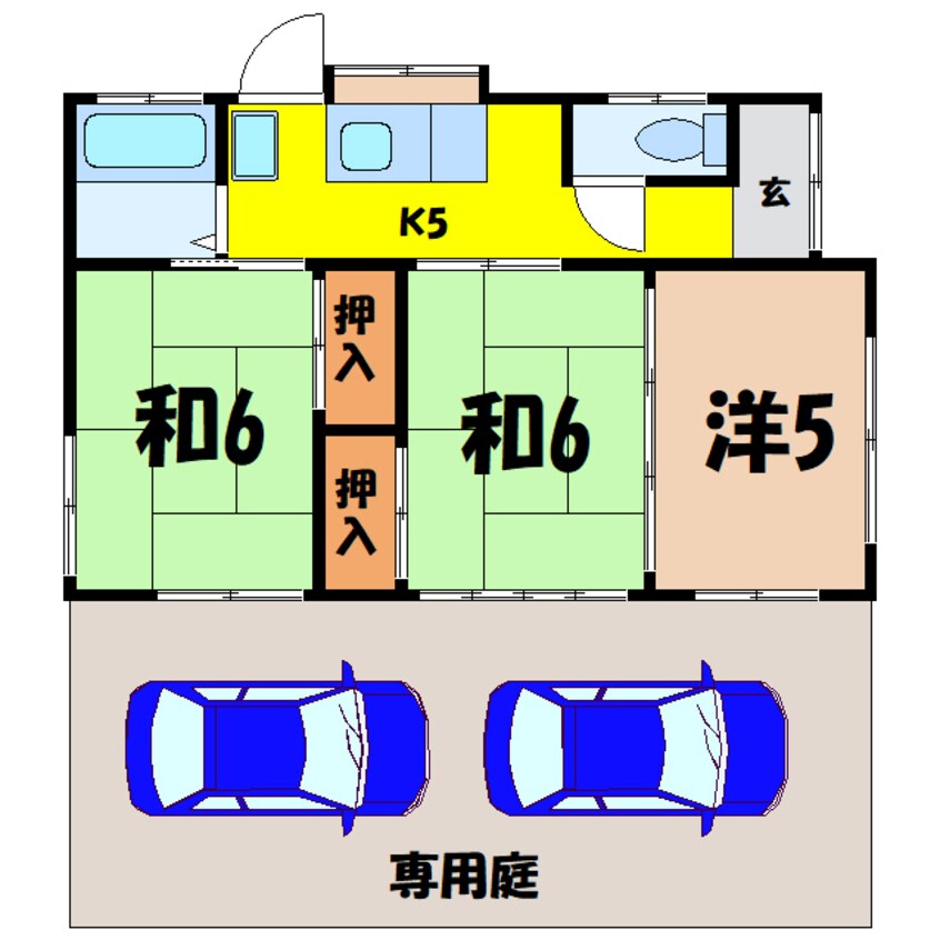 間取図 岩間貸家（熊谷市石原）