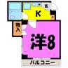 カワラマチハイツ伊勢町（熊谷市伊勢町） 1Kの間取り