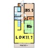 アモ末広（熊谷市末広） 2LDKの間取り