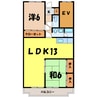 アモ末広（熊谷市末広） 2LDKの間取り