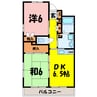 高崎線/籠原駅 徒歩7分 2階 築25年 2DKの間取り