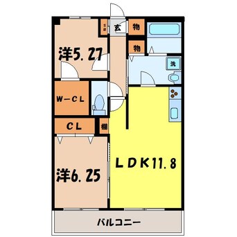 間取図 Sunpersimmon～ｻﾝﾊﾟｰｼﾓﾝ（熊谷市別府）