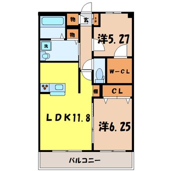 間取図 Sunpersimmon～ｻﾝﾊﾟｰｼﾓﾝ（熊谷市別府）