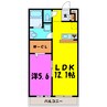 リブリ・alba 弐番館（熊谷市平戸） 1LDKの間取り