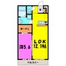 リブリ・alba 弐番館（熊谷市平戸） 1LDKの間取り