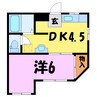 高柳ハイツ（熊谷市高柳） 1DKの間取り