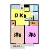 高柳ハイツ（熊谷市高柳） 2DKの間取り