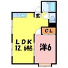 オダハイツ 1LDKの間取り