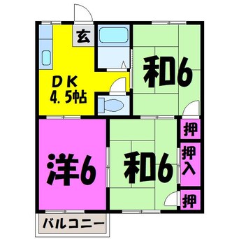 間取図 コーポ金子B棟（鴻巣市新宿）　