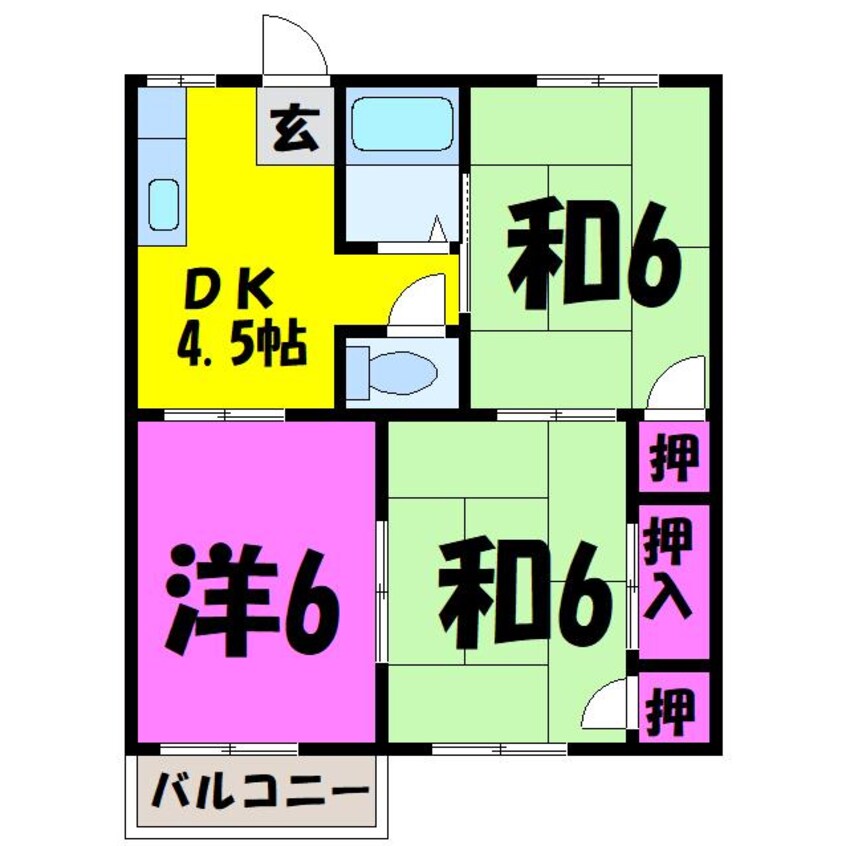 間取図 コーポ金子B棟（鴻巣市新宿）　