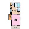 コーポ岡田（熊谷市中西） 1Kの間取り
